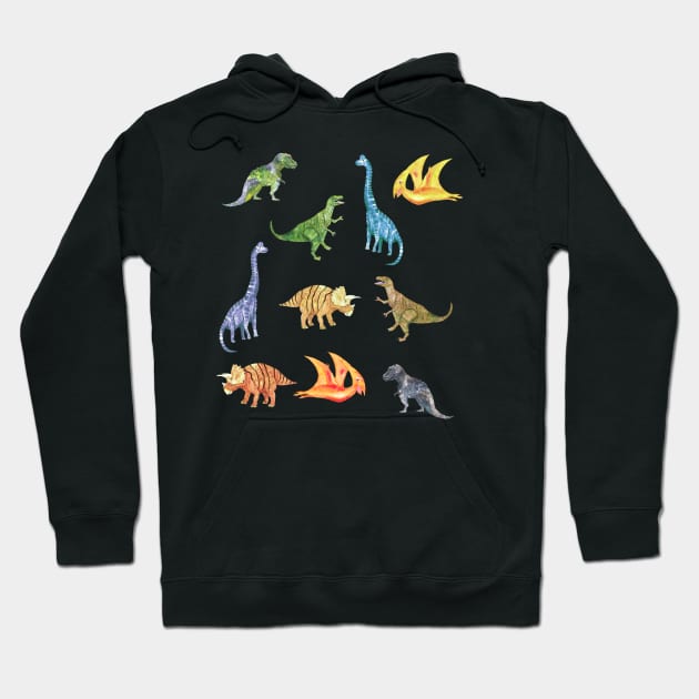 Dinosaurs in different colours Hoodie by LatiendadeAryam